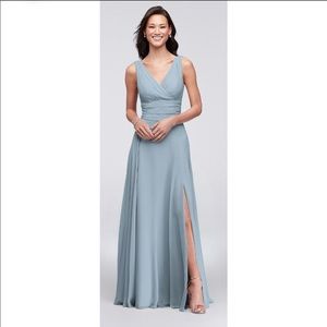 David’s Bridal Surplice Tank Long Chiffon Bridesmaid Dress